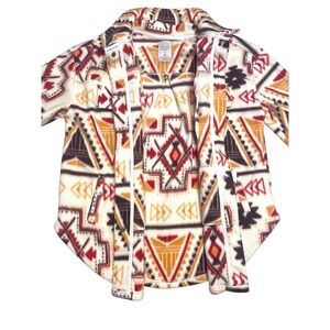 Forina Women's Small Aztec Fleece Shacket Snap Front Southwestern Jacket